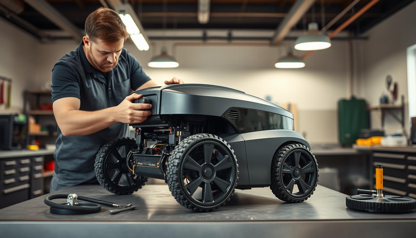 robot koszący na dużych nierównościach