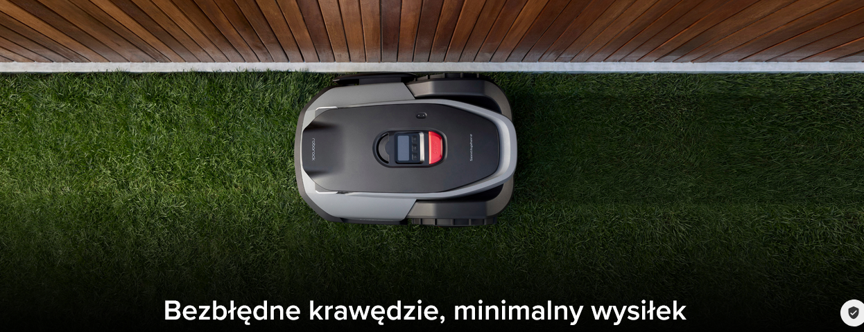 RockMow podczas precyzyjnego koszenia przy krawędzi